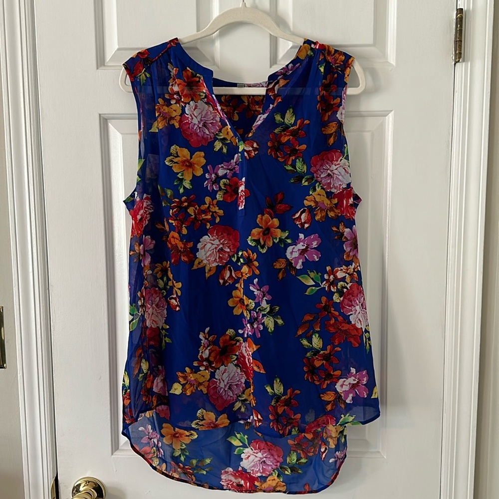 Blue maternity blouse